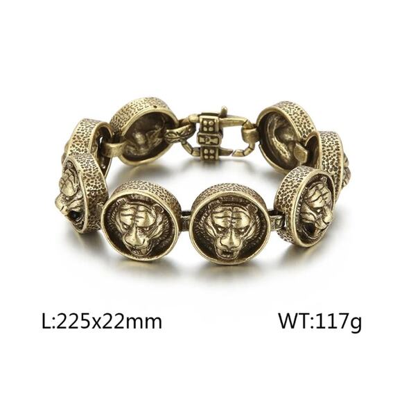 Vintage Style Tiger Head Bracelet - Picture 3 of 3